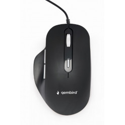 Gembird MUS-6B-02, 6-button wired optical mouse with LED edge light effects, 1200-3600dpi, USB, Black